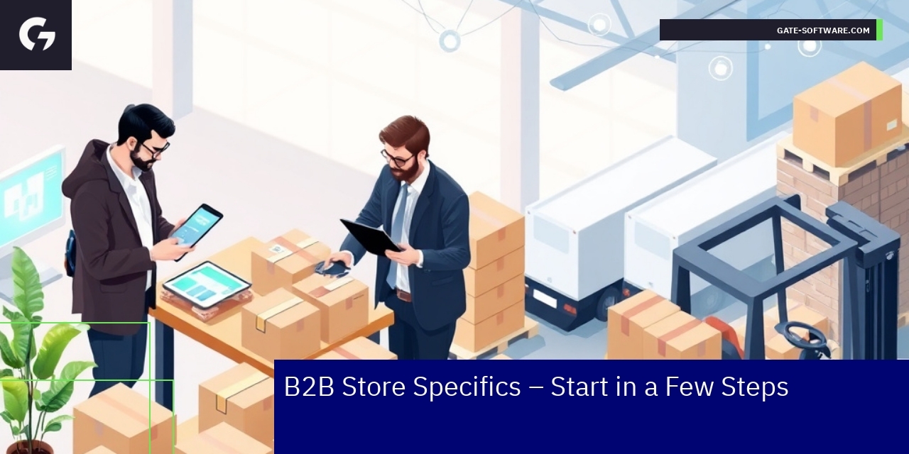 Business person analyzing B2B store setup process