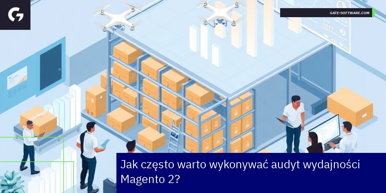 Grafika przedstawiająca audyt i wydajność Magento 2