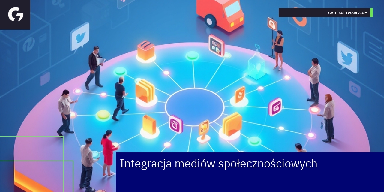 Schemat połączenia e-commerce z mediami społecznościowymi