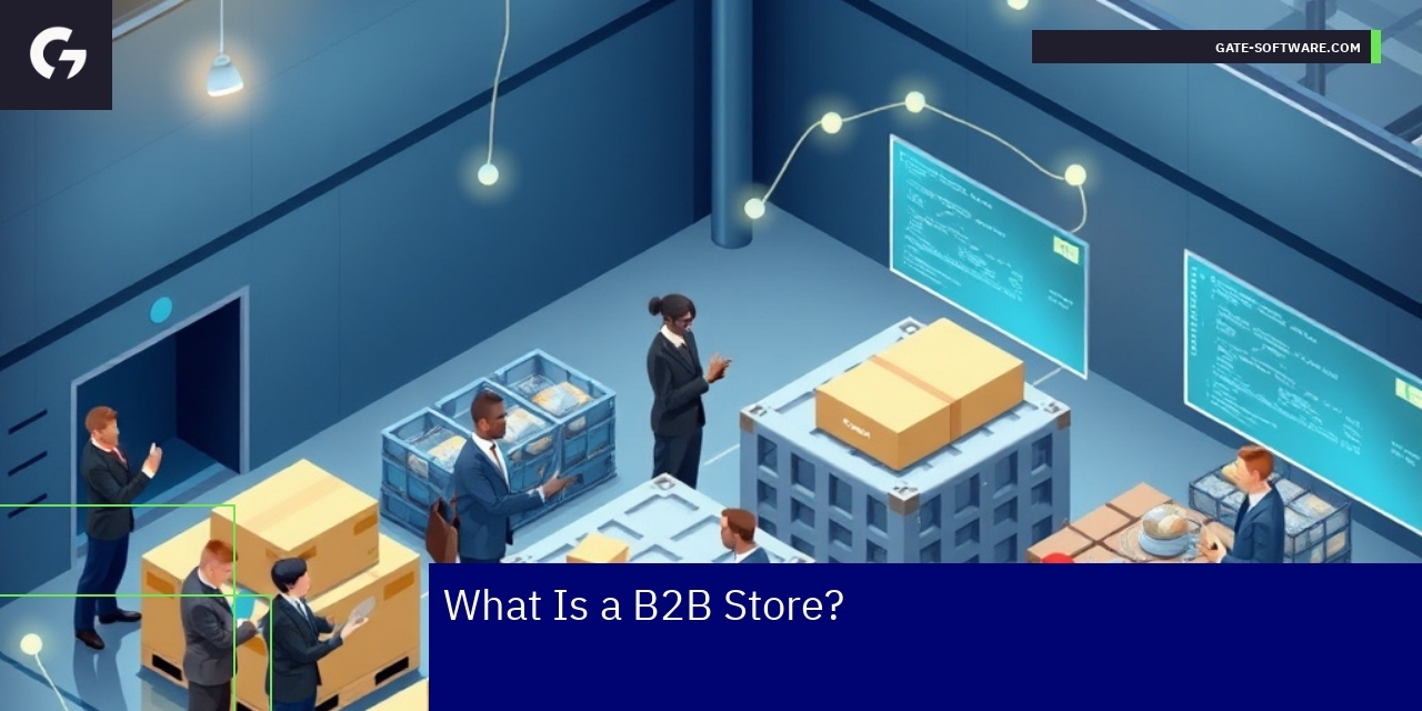 B2B Store Features and Challenges Overview Diagram showing B2B store components and challenges