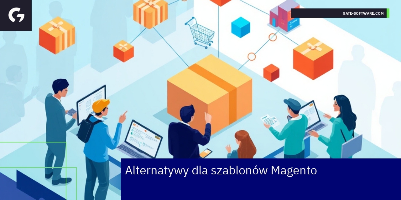 Alternatywne szablony Magento w e-commerce schemat platformy e-commerce z frontendem i backendem