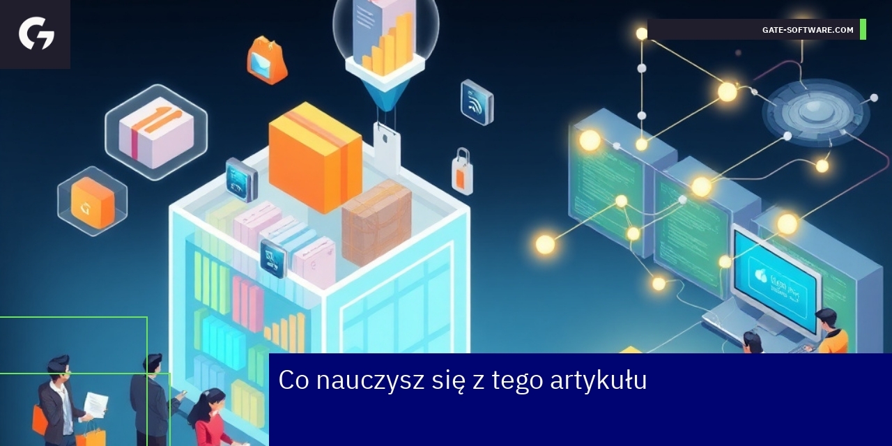 Nowoczesne technologie i zarządzanie Magento 2 Grafika pokazująca rozwój i optymalizację e-commerce