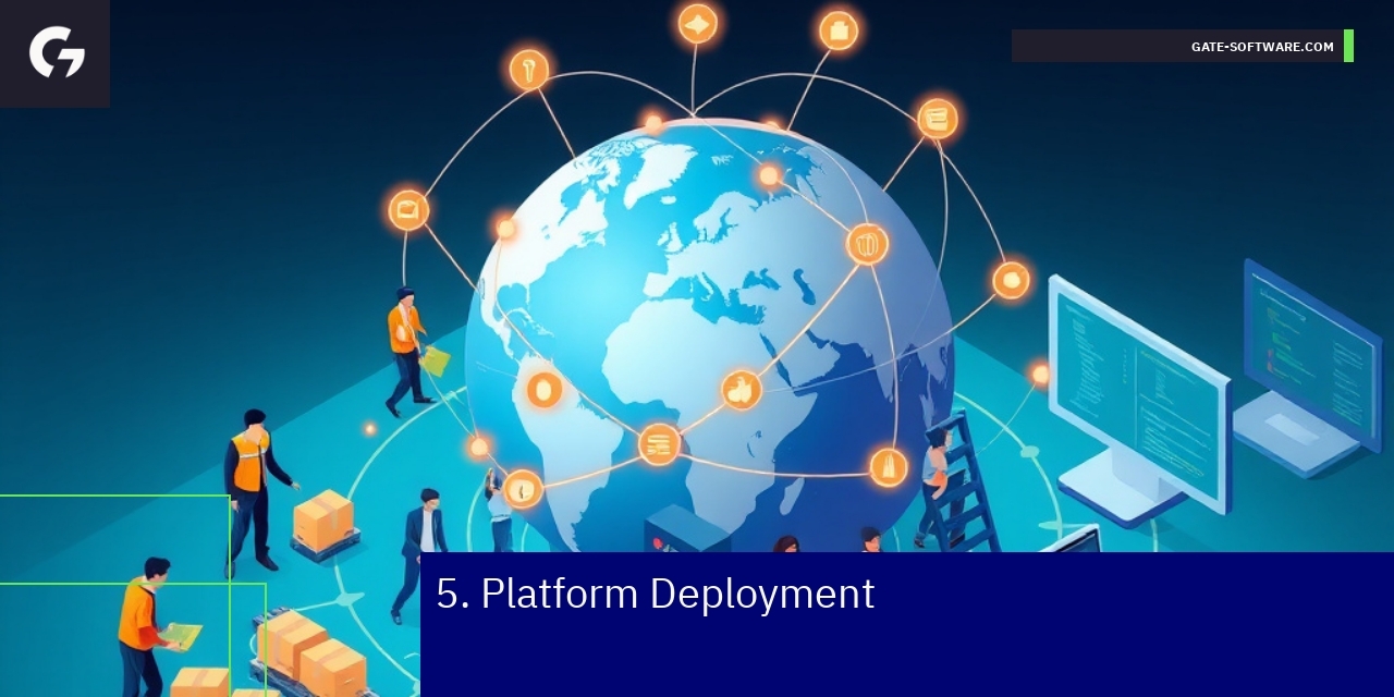 Graphic showing e-commerce platform deployment process