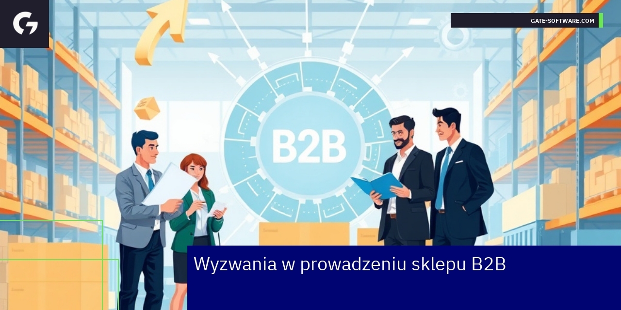 Wyzwania w prowadzeniu sklepu B2B i rozwiązania Schemat wyzwań w prowadzeniu platformy e-commerce B2B