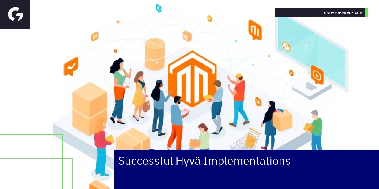 Successful Hyvä Implementations for Magento Performance Illustration showing Magento store performance improvements