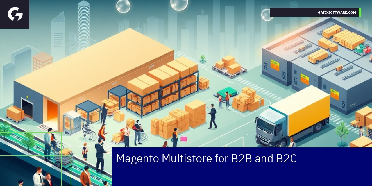 Diagram showing Magento Multistore features and integrations