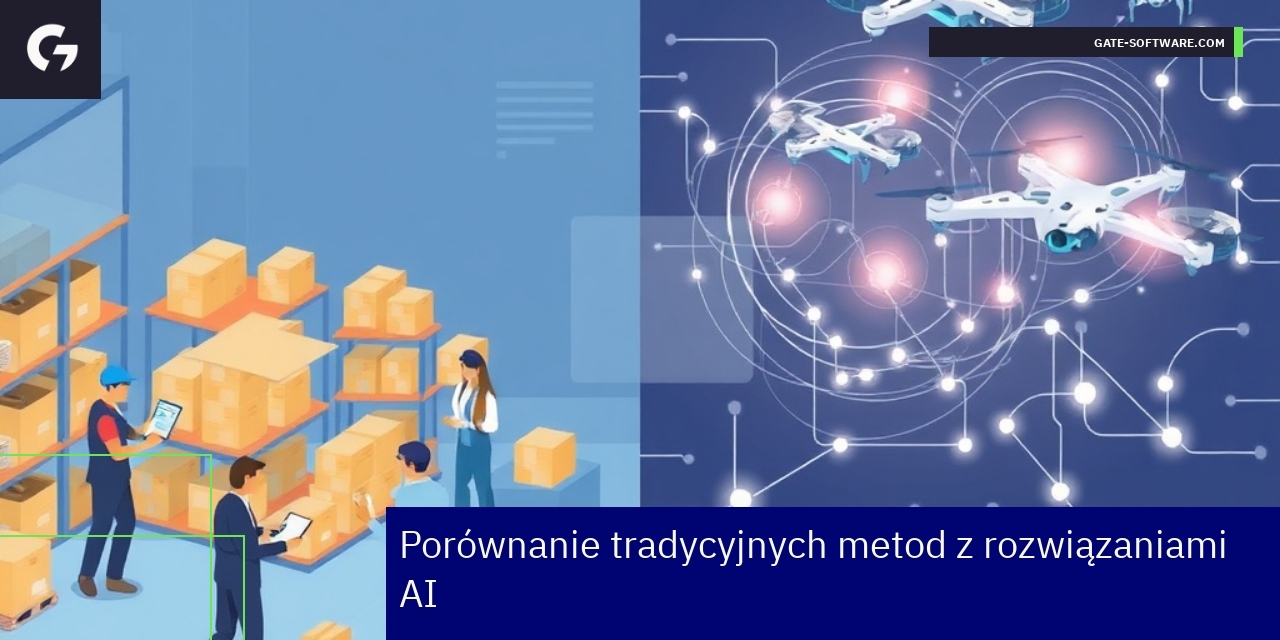 Schemat porównujący metody tradycyjne i AI