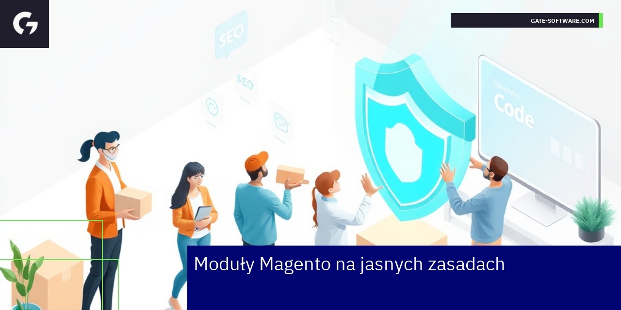 Symboliczne ikony modułów i bezpieczeństwa sklepu