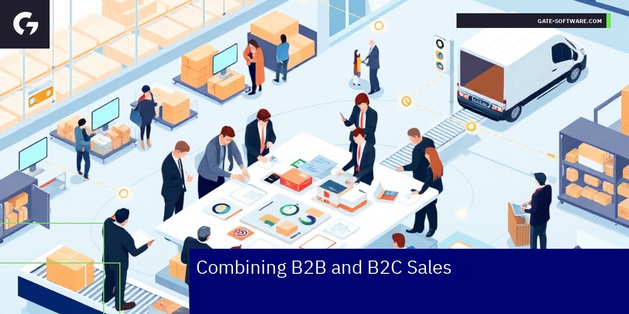 Magento B2B and B2C Sales Integration Features Diagram showing Magento B2B and B2C integration features