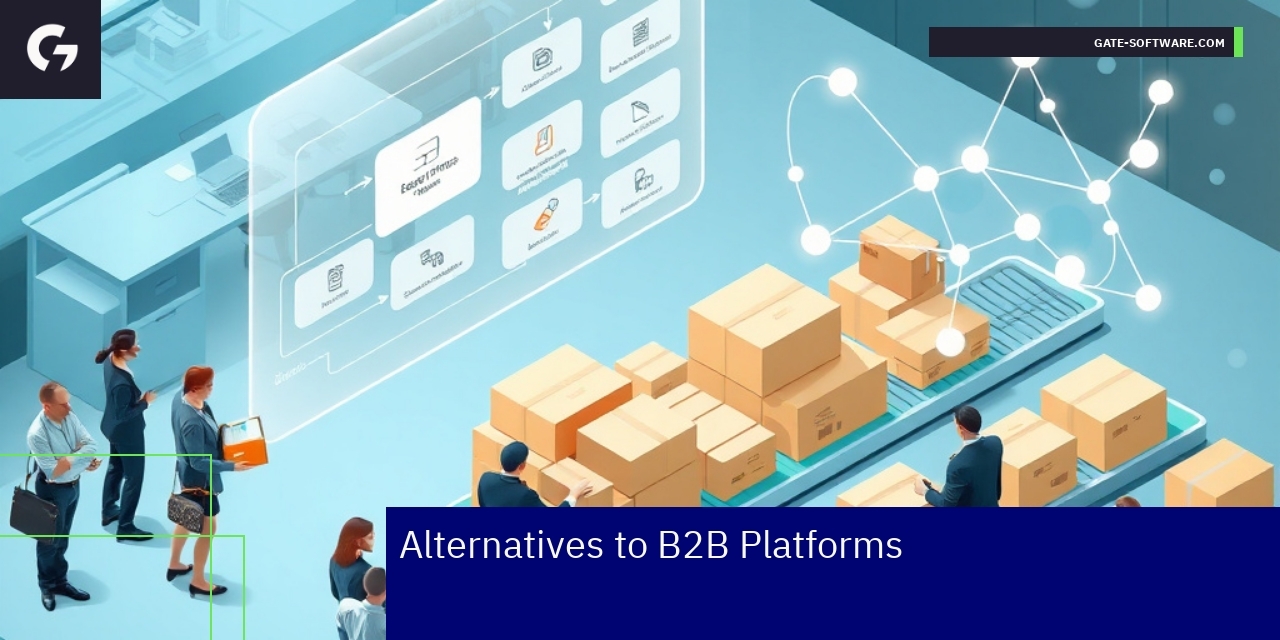 Diagram showing B2B platform features and workflows