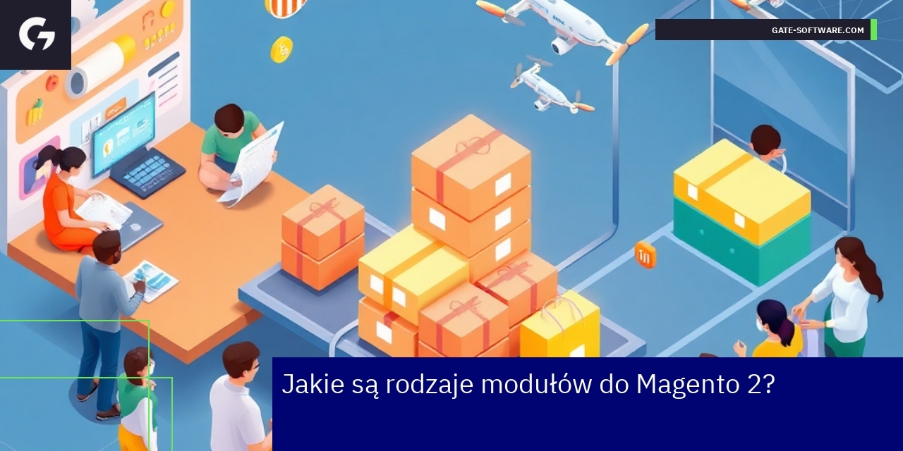 Schemat przedstawiający moduły Magento 2 i ich funkcje