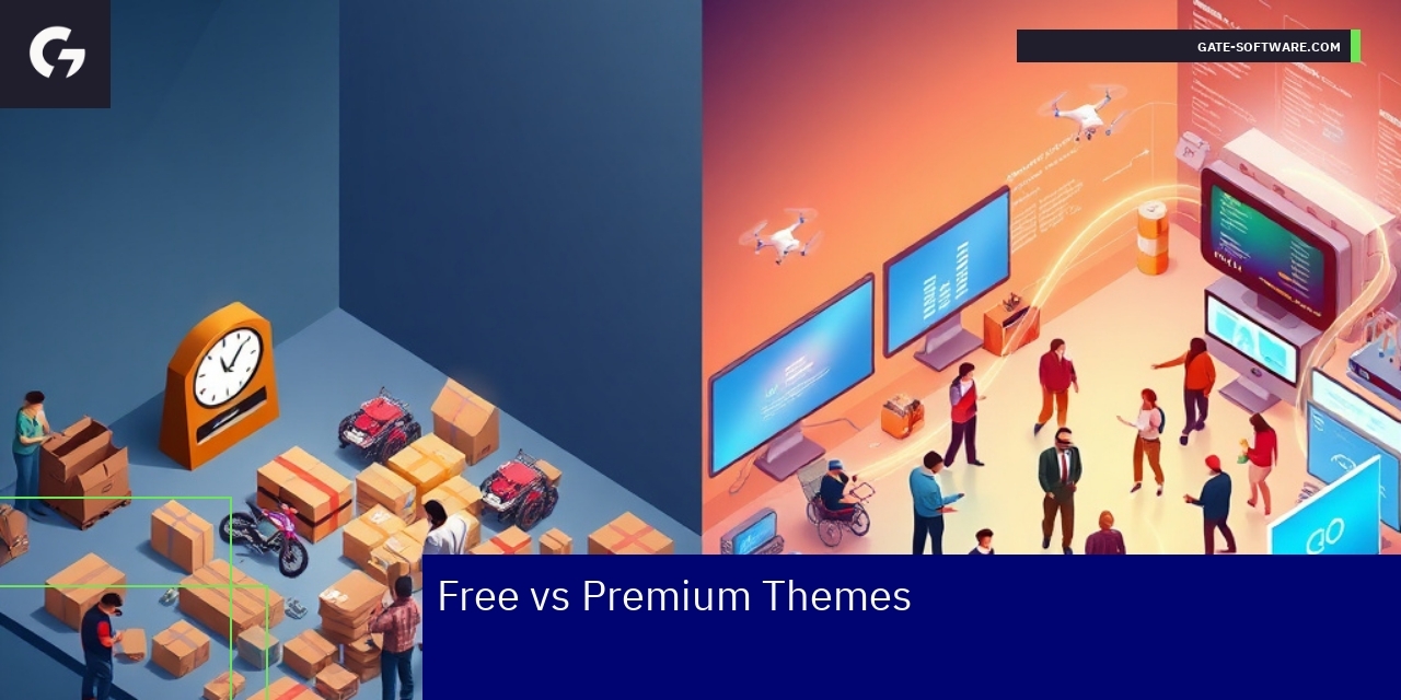 Comparison chart of free and premium themes features