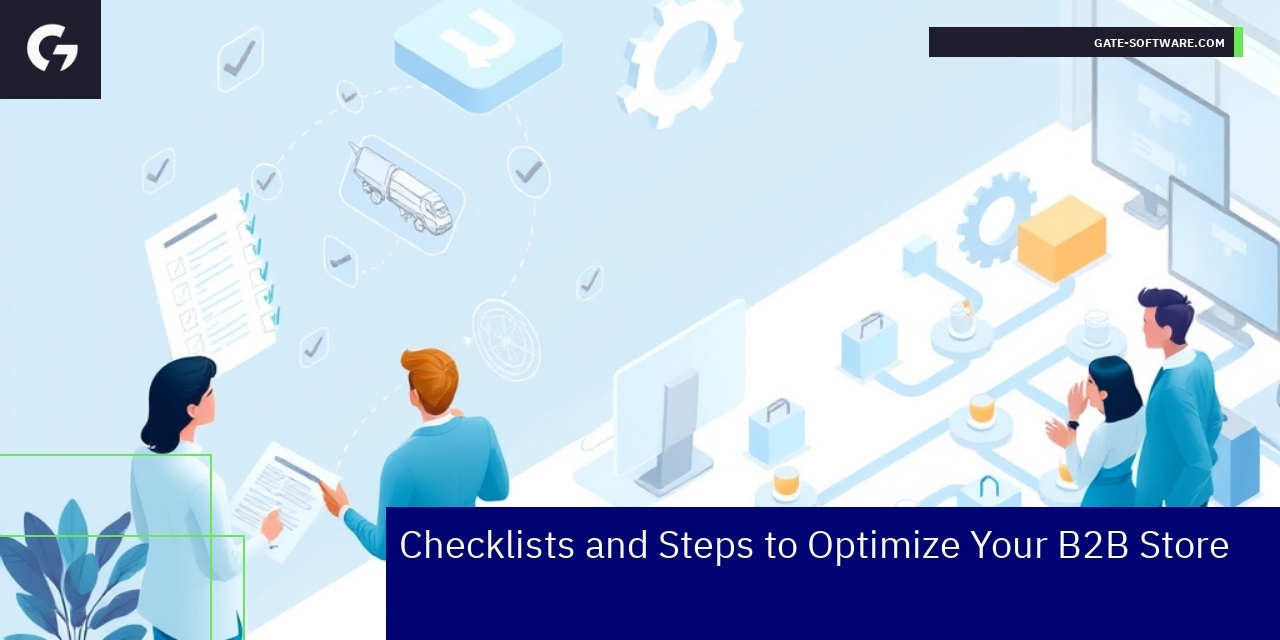 Magento dashboard showing B2B store analytics and integrations