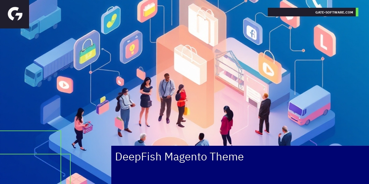 Magento theme interface and social media icons