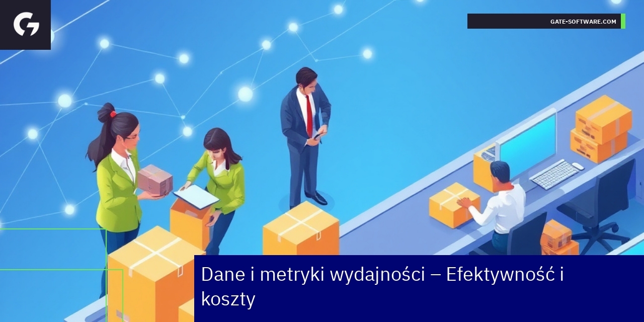 Kluczowe wskaźniki efektywności i kosztów B2B Wykresy i ikony symbolizujące efektywność i koszty