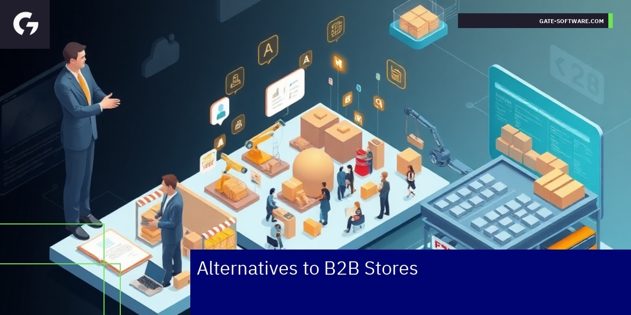 B2B Ecommerce Alternatives and Solutions Diagram showing B2B sales models and platforms