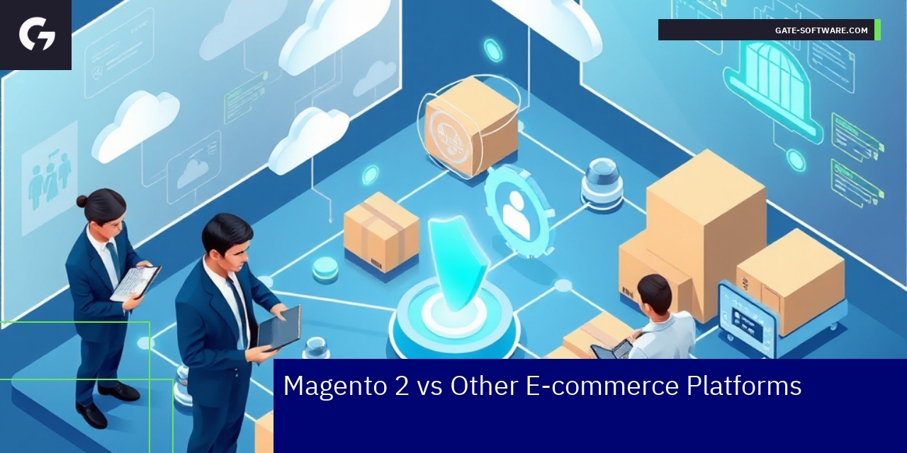 Illustration of Magento 2 platform features and benefits