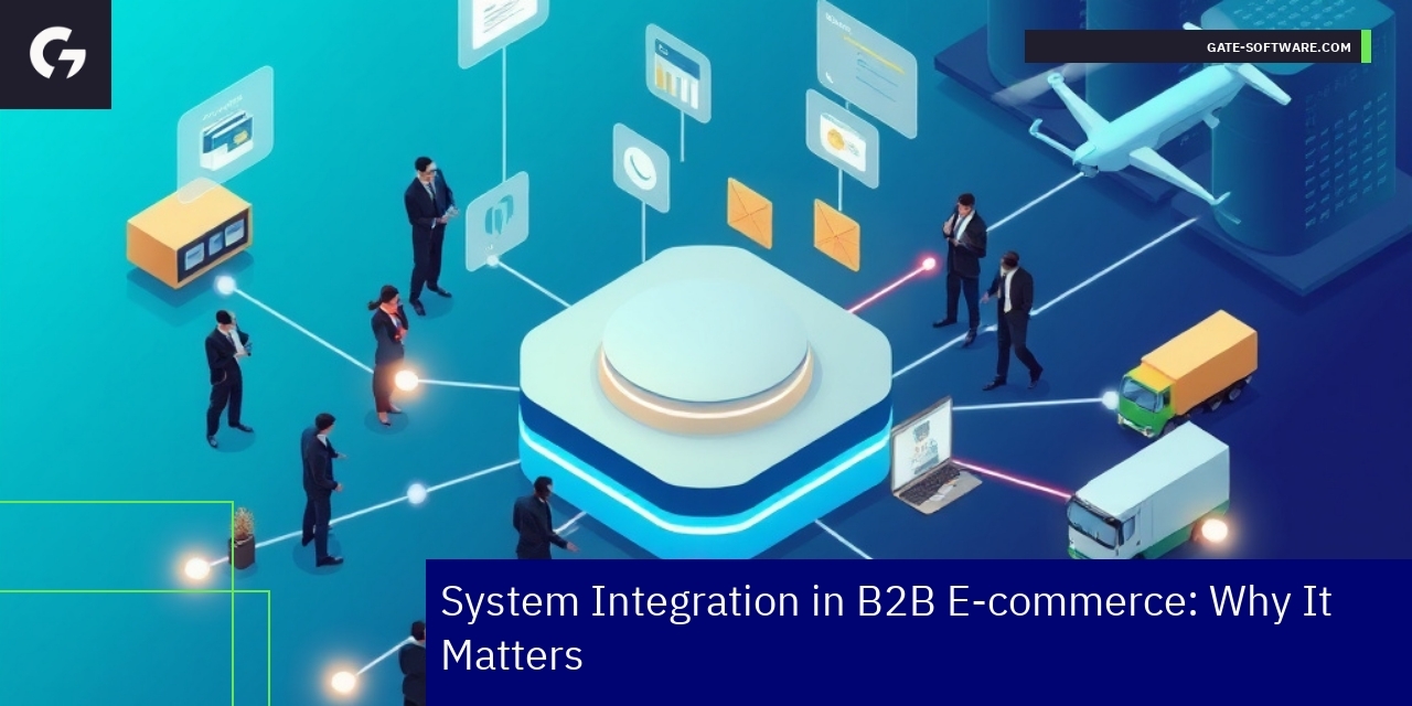 Diagram of B2B system integration and e-commerce workflow