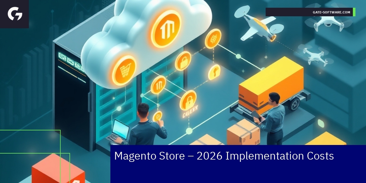 Illustration of Magento hosting, payments, shipping costs