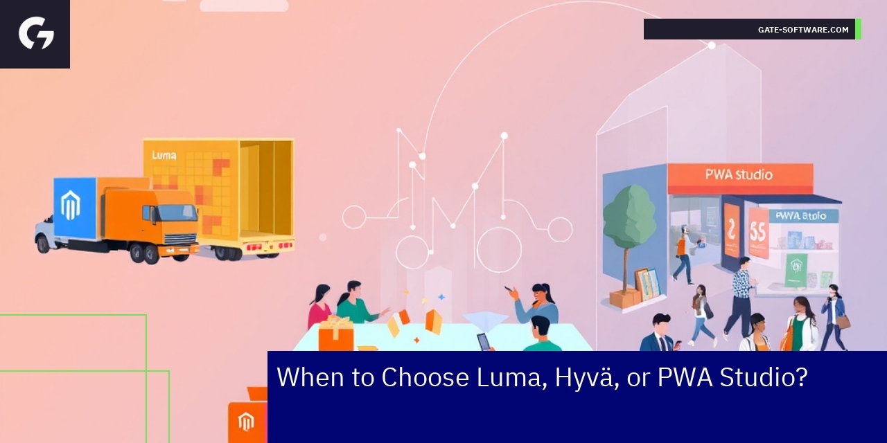 Comparison chart of Luma, Hyvä, and PWA Studio features