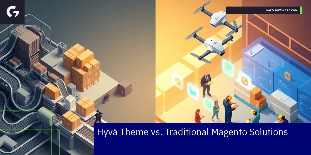 Hyvä Theme vs Traditional Magento Solutions Overview Comparison chart of Hyvä and traditional Magento themes