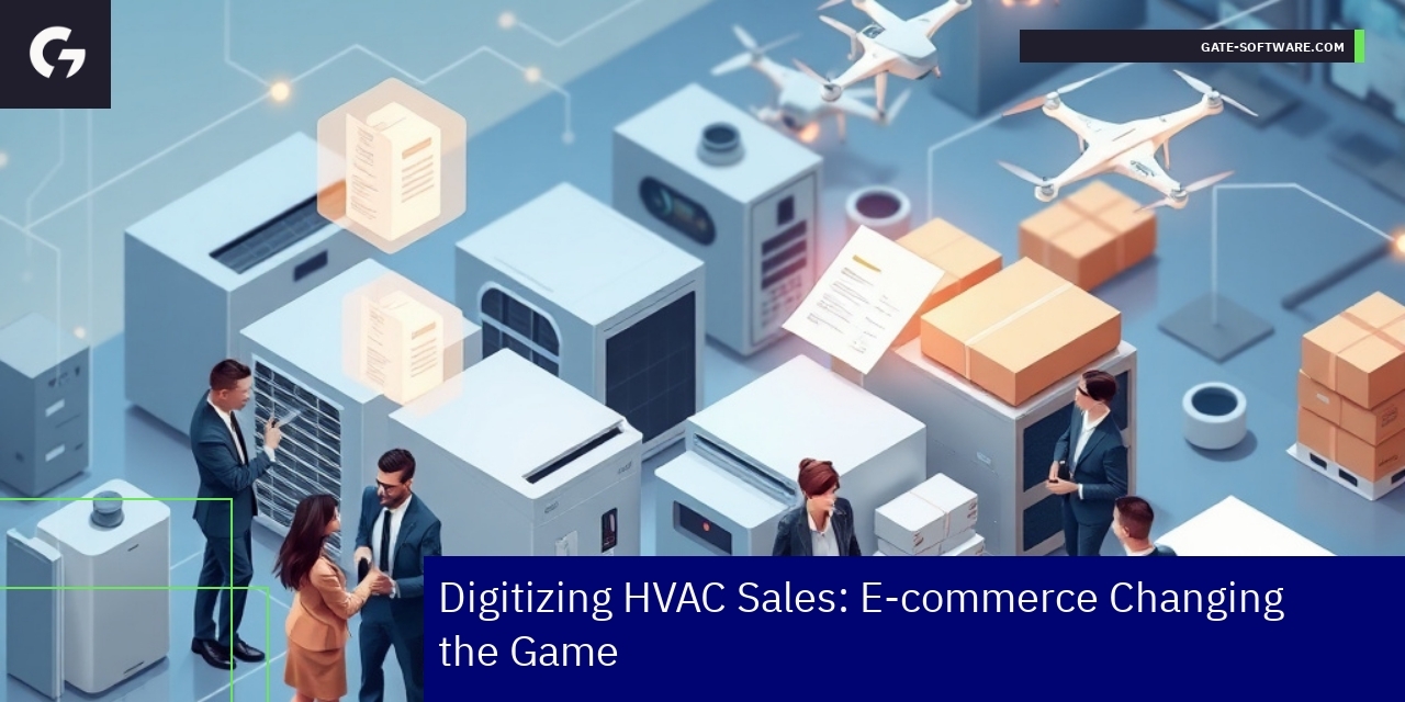 HVAC e-commerce integration and sales growth concept
