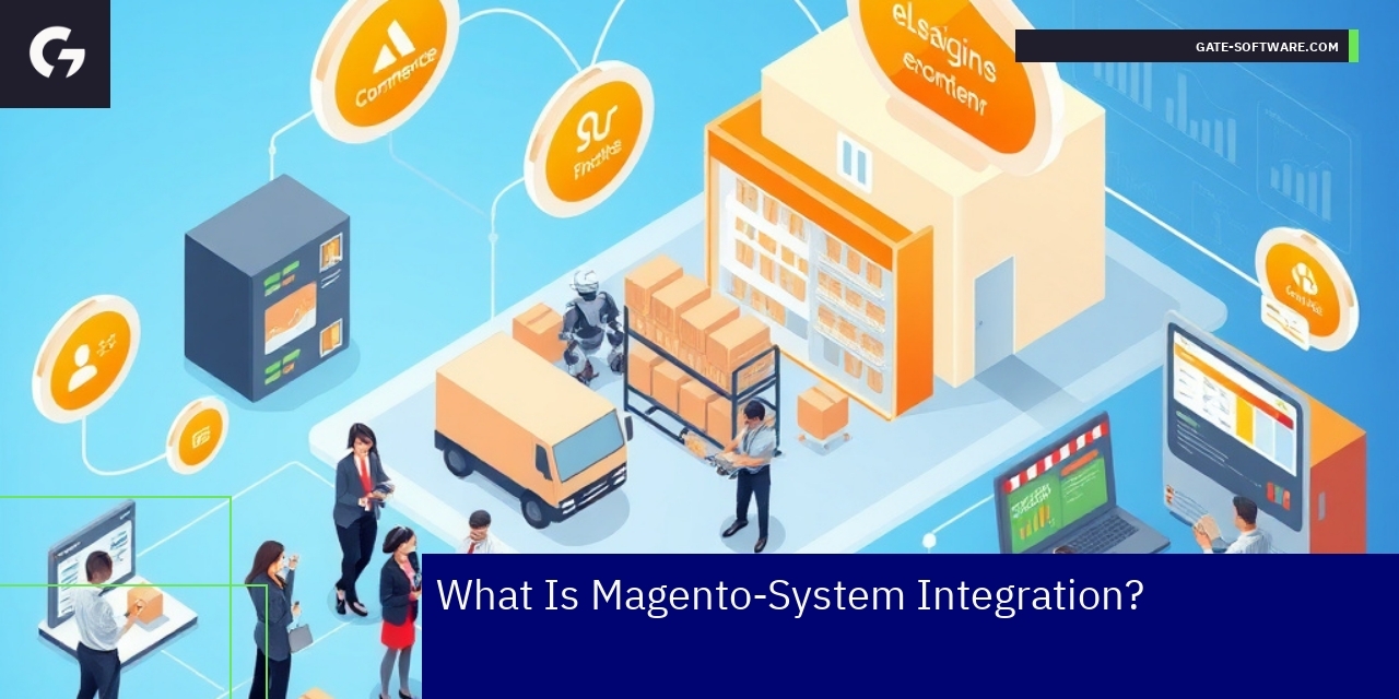 Diagram showing Magento integration with business systems