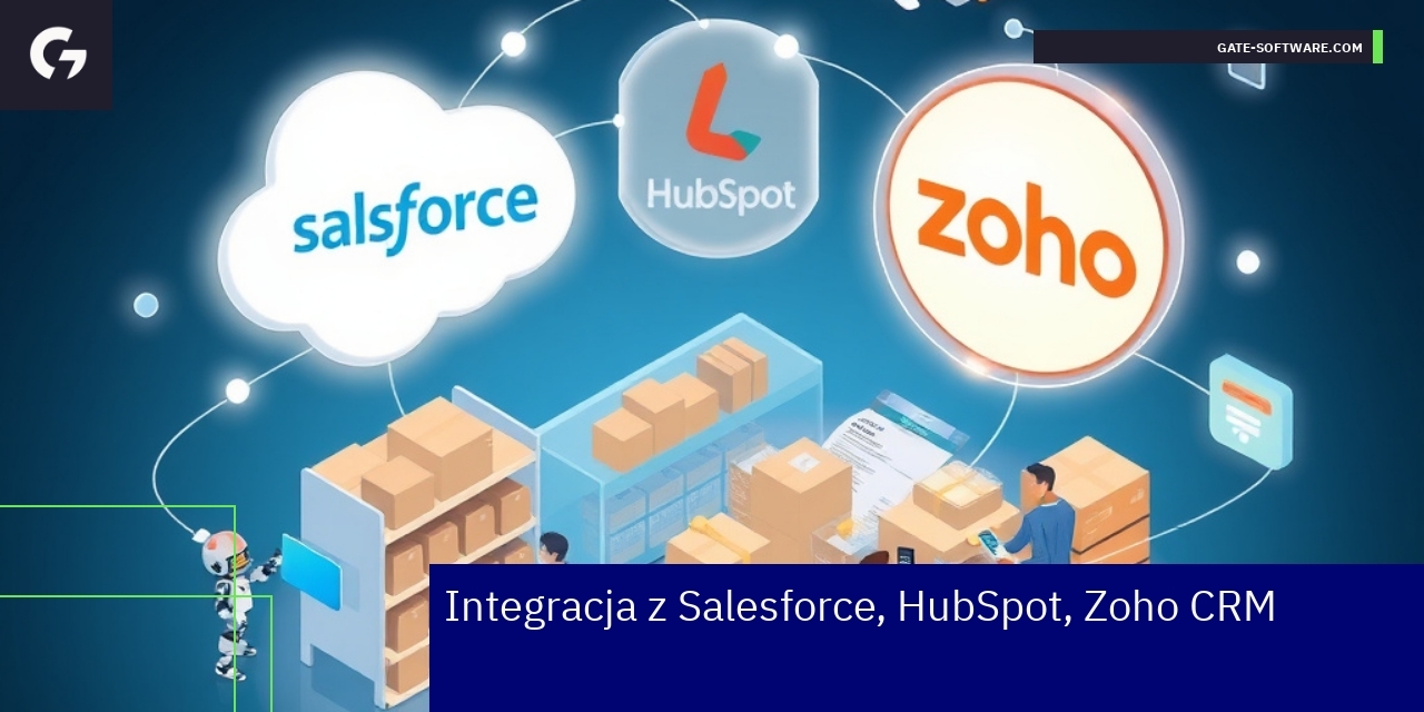 Ikony Salesforce, HubSpot, Zoho z połączeniami