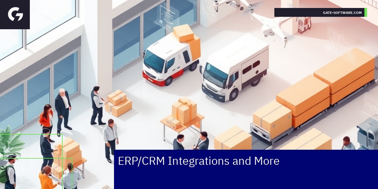 Dashboard showing ERP and CRM integration data and ROI metrics
