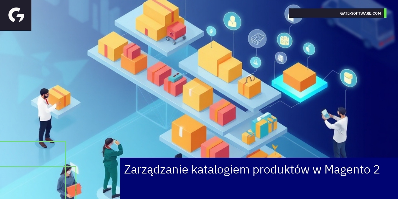 Schemat zarządzania produktami i kategoriami Magento