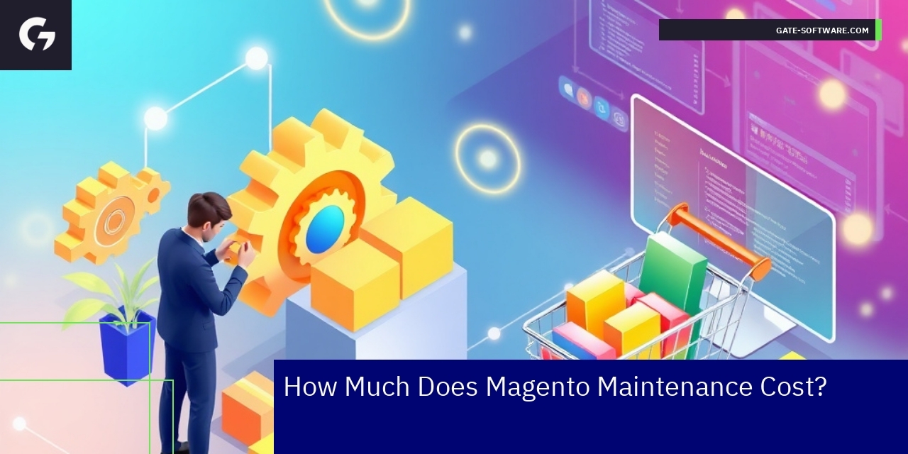 Magento Maintenance Cost and Benefits Overview Magento logo with maintenance and support icons