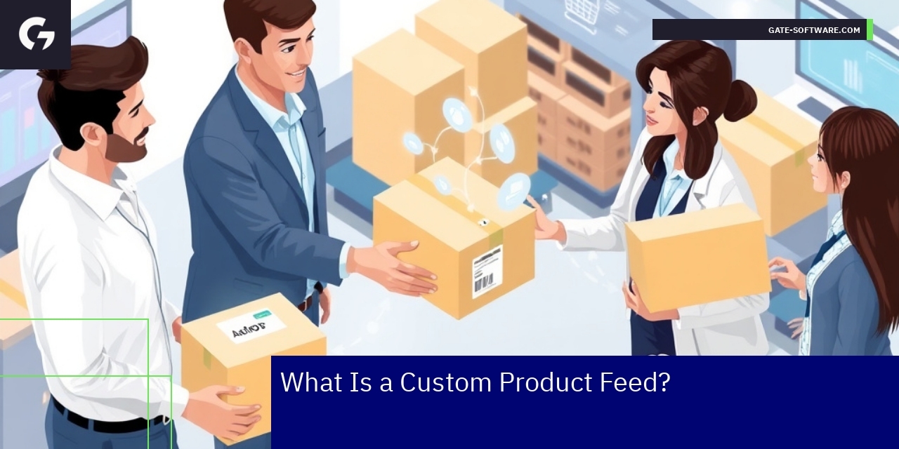 B2B ecommerce system showing product feed and ordering process