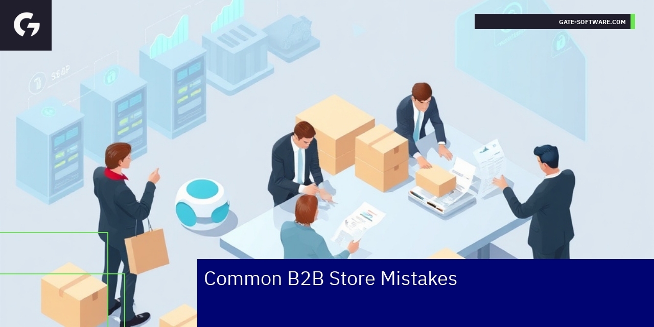 Common Mistakes in B2B Ecommerce Platforms Illustration of common B2B platform errors