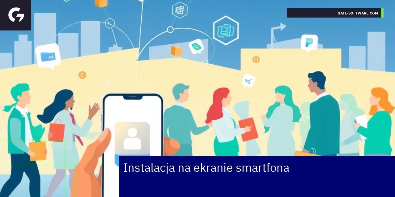 Smartfon z ikoną skrótu aplikacji na ekranie głównym