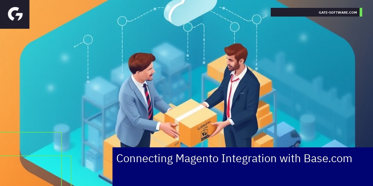 Magento Integration Enhancing B2B Commerce Magento integration with Base.com dashboard on screen