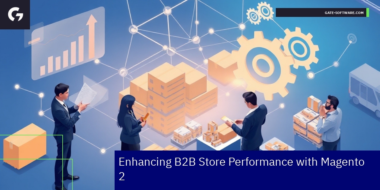 Enhancing B2B Store Performance with Magento 2 B2B eCommerce performance charts and Magento 2 interface