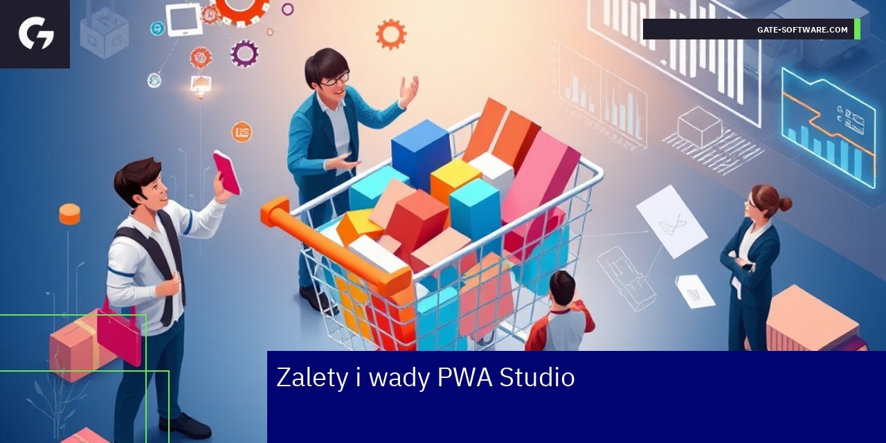 Schemat pokazujący plusy i minusy PWA Studio