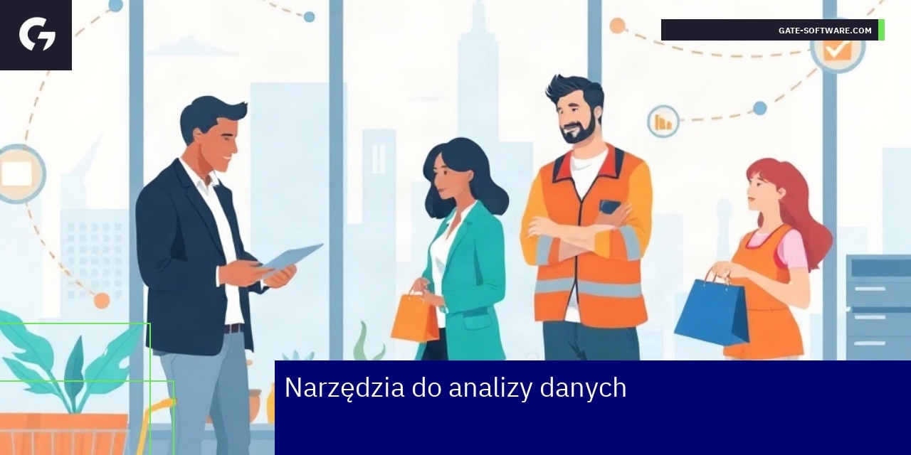 Narzędzia analizy danych w e-commerce Ikony Google Analytics i Tableau oraz wykresy danych