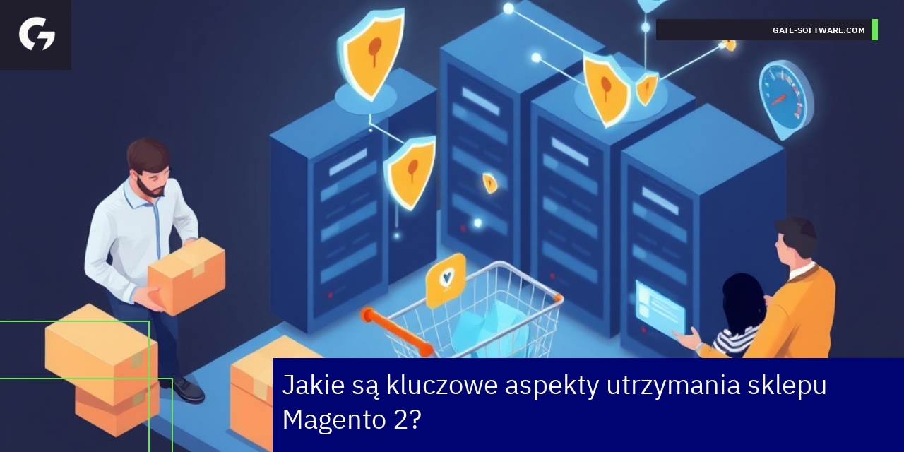 Diagram przedstawiający kluczowe aspekty utrzymania Magento 2