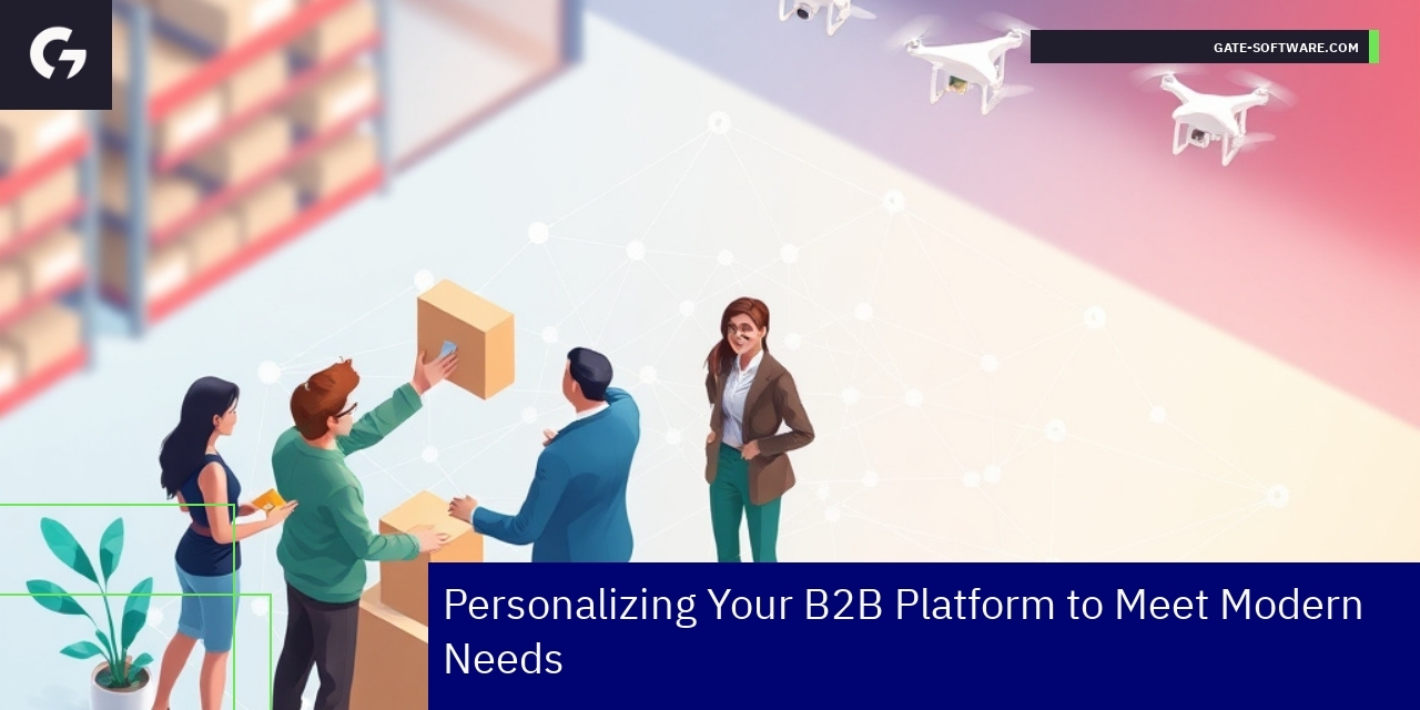 Illustration of customized B2B ecommerce platform