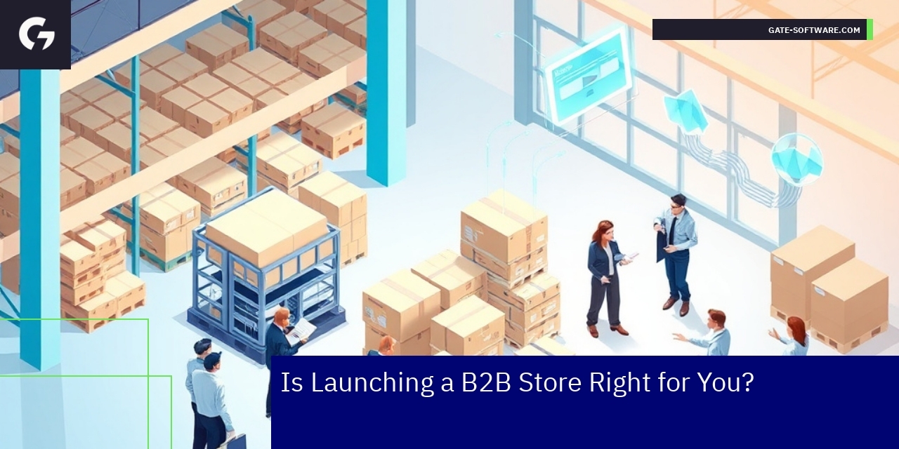 Illustration of B2B ecommerce platform features and workflow