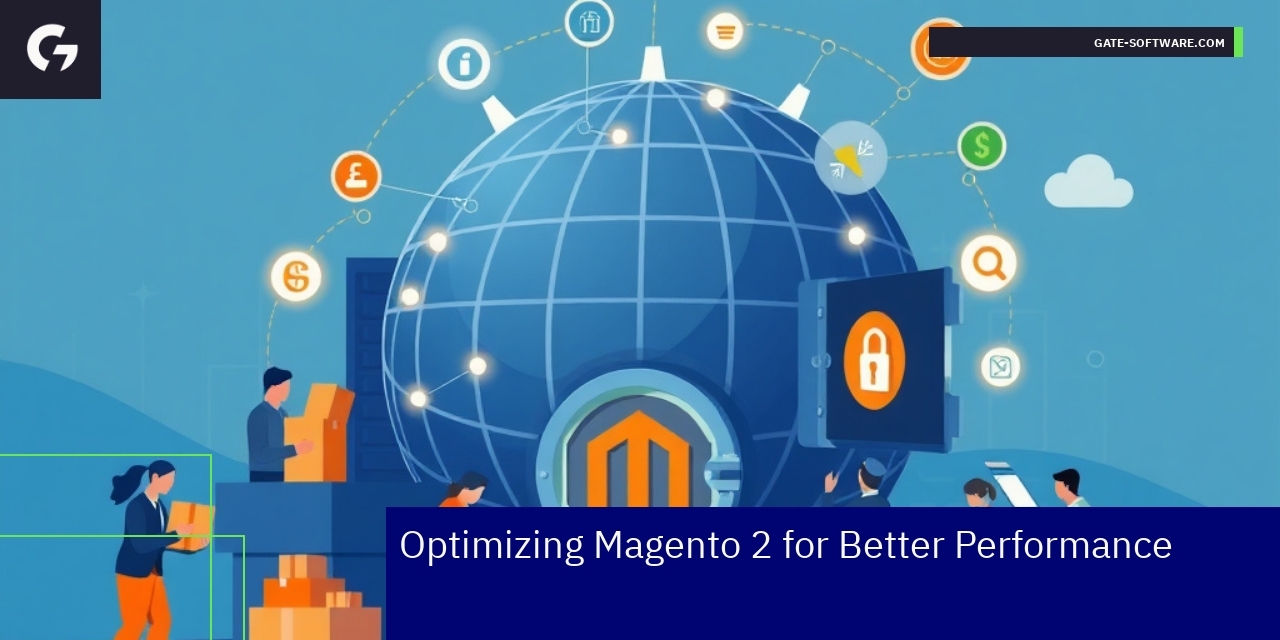 Magento 2 dashboard with performance optimization icons