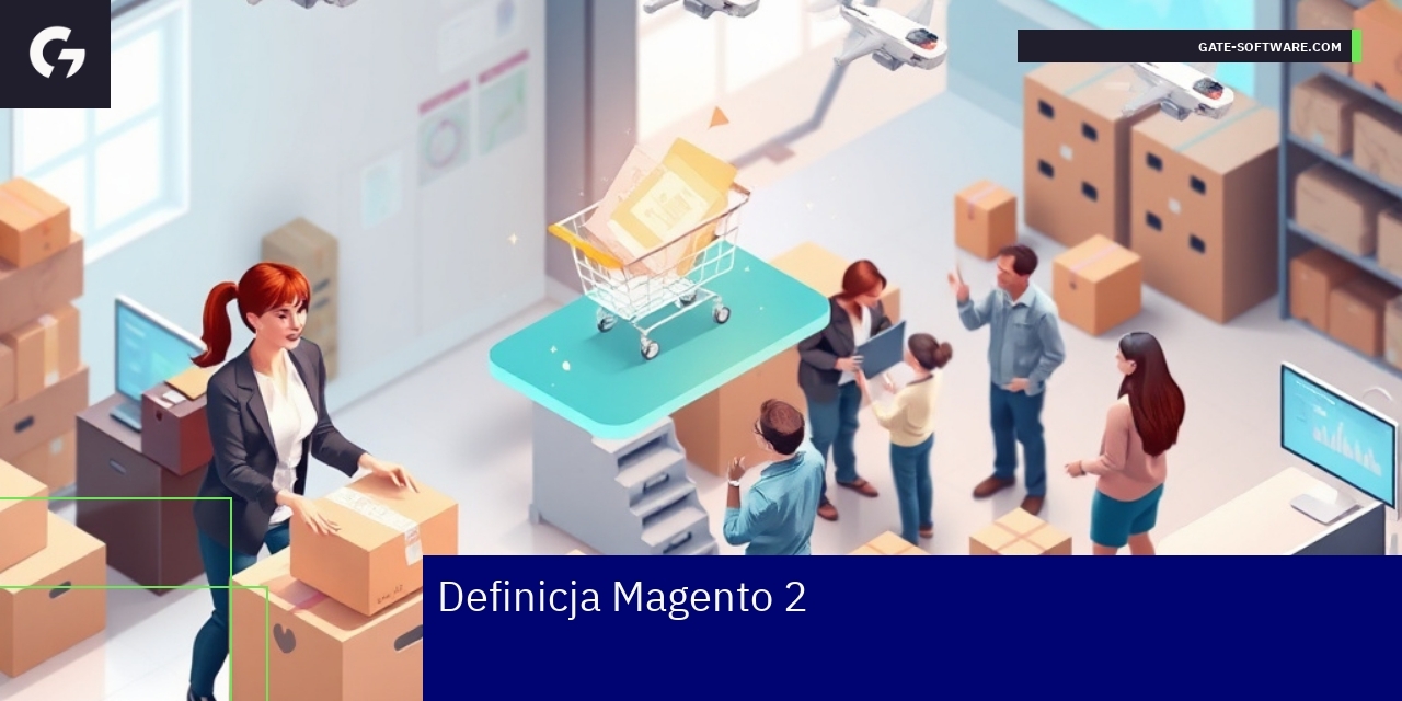 Magento 2 platforma e-commerce i jej zalety schemat platformy Magento 2 z ikonami funkcji