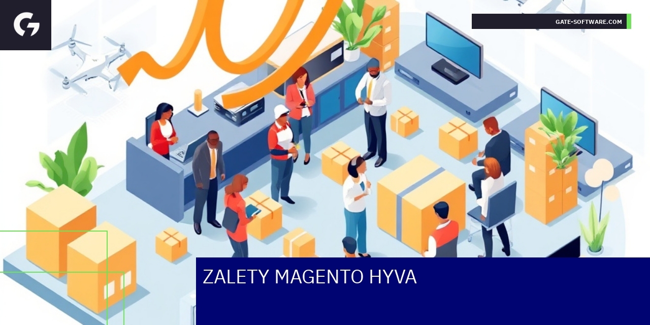 Grafika przedstawiająca zalety Magento Hyva