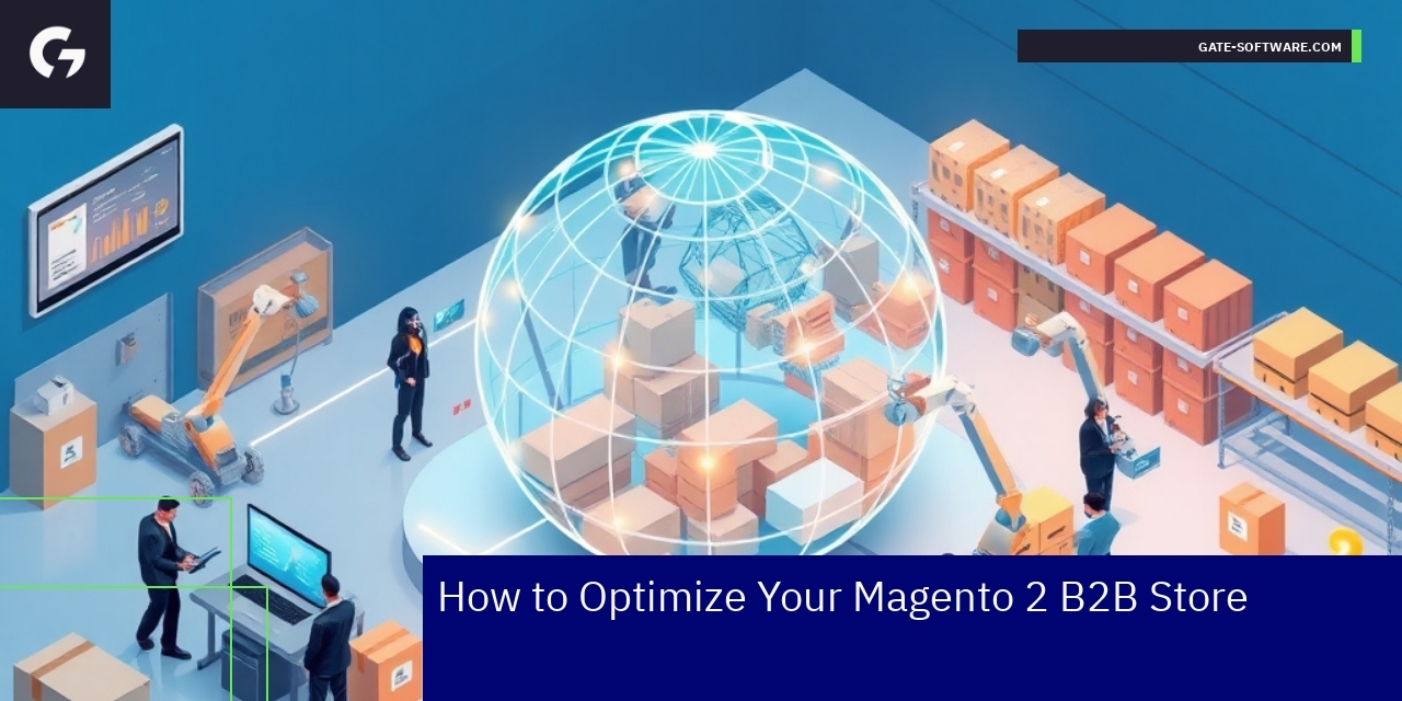 Graphical elements showing Magento 2 B2B optimization