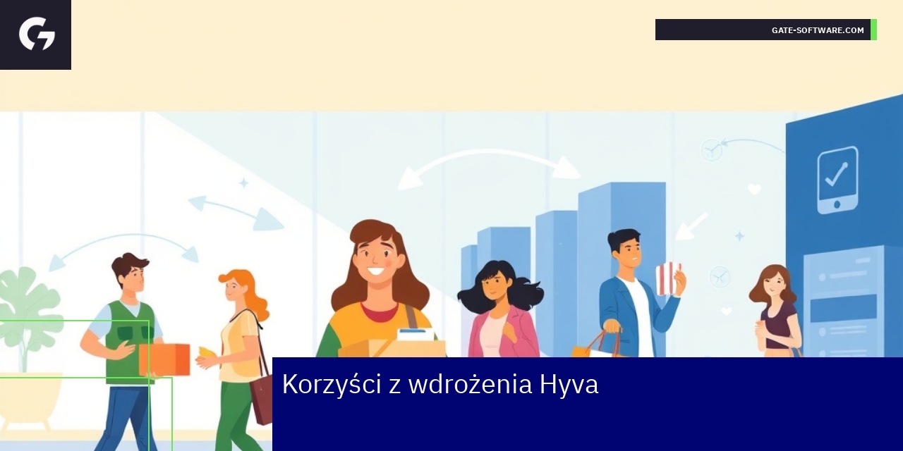 Korzyści z wdrożenia Hyva w sklepie Magento Schemat zalet wdrożenia Hyva w sklepie internetowym