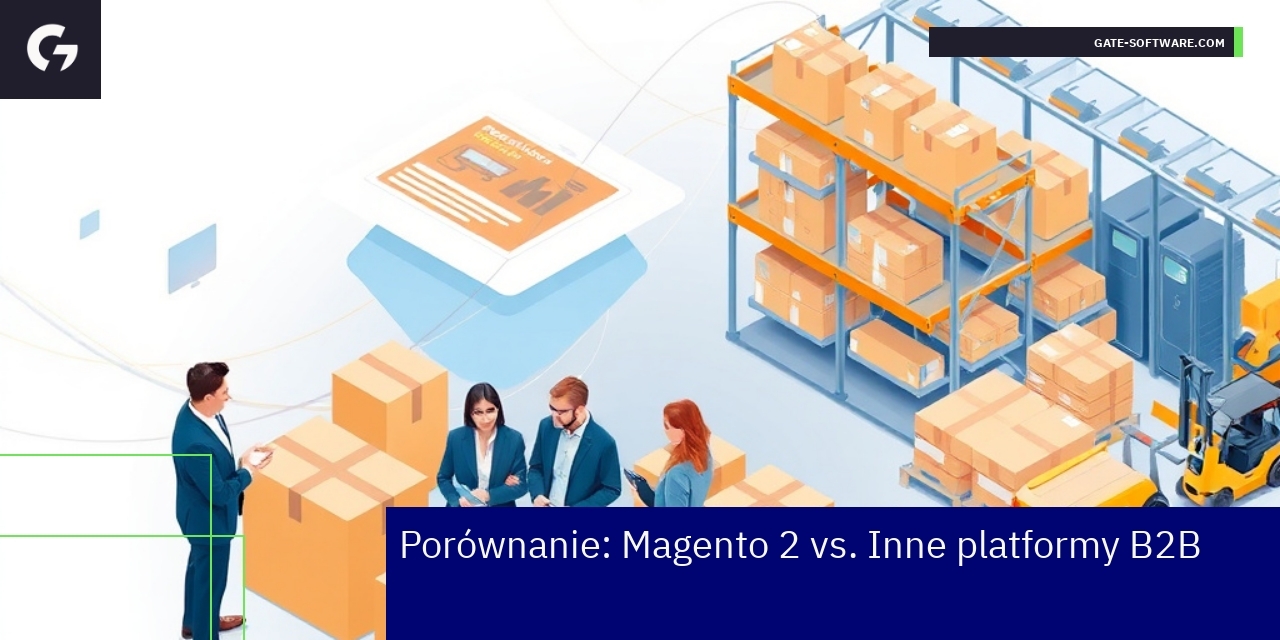 Schemat porównujący Magento 2 z innymi platformami B2B
