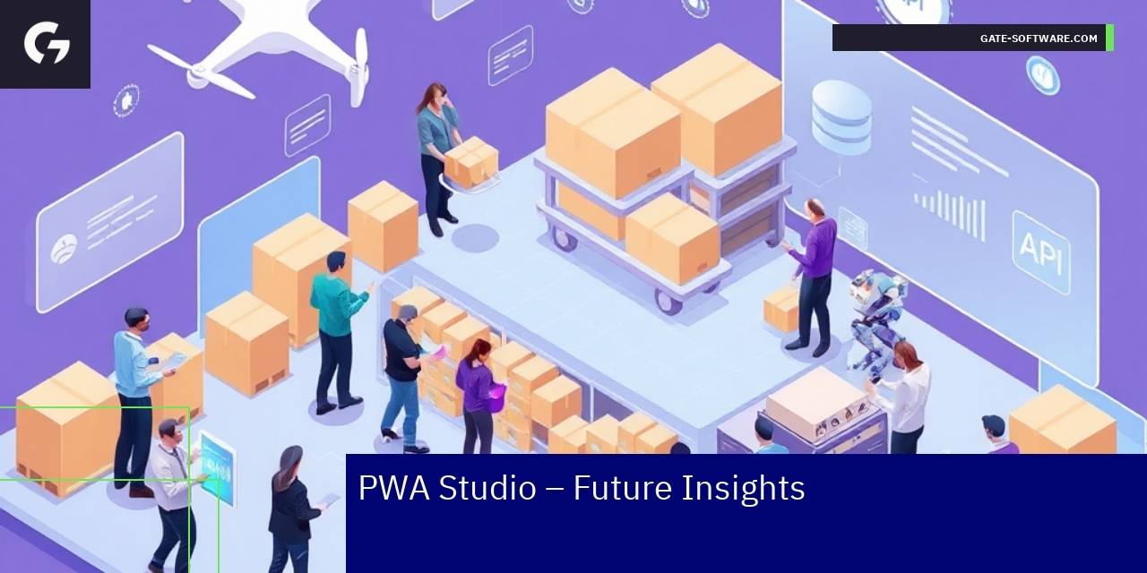 Digital interface showcasing PWA Studio ecommerce features
