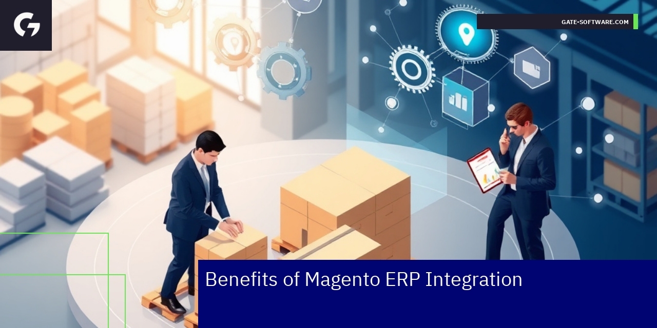 Diagram showing Magento ERP integration workflow