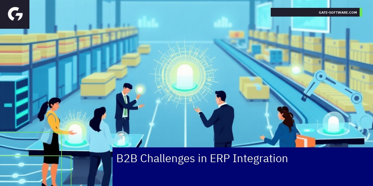 Illustration of ERP integration challenges in B2B
